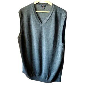 Van Heusen Forest Green  Sweater Vest XXL | Men's V-Neck Knit Layering